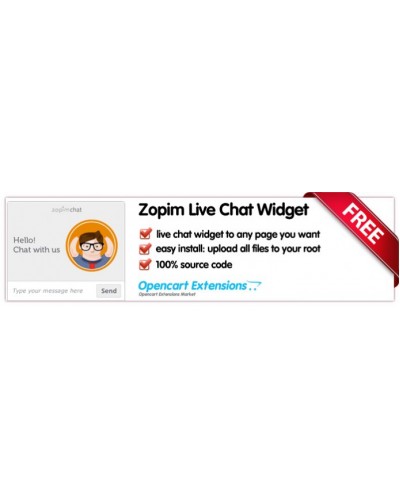 Zopim Live Chat Widget - OpenCart 2.X